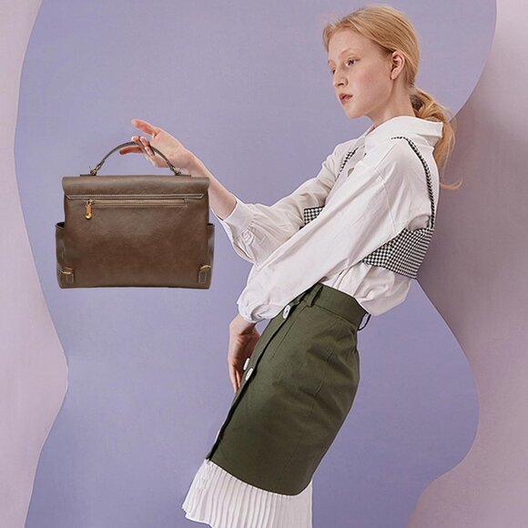 Light Brown PU Leather Backpack Purse for Women, Anti-Theft, Small Travel, Styli - Picture 7 of 7